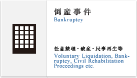 倒産事件(Bankruptcy) 任意整理,破産,民事再生等(Voluntary Liquidation, Bank-ruptcy, Civil Rehabilitation Proceedings etc.)